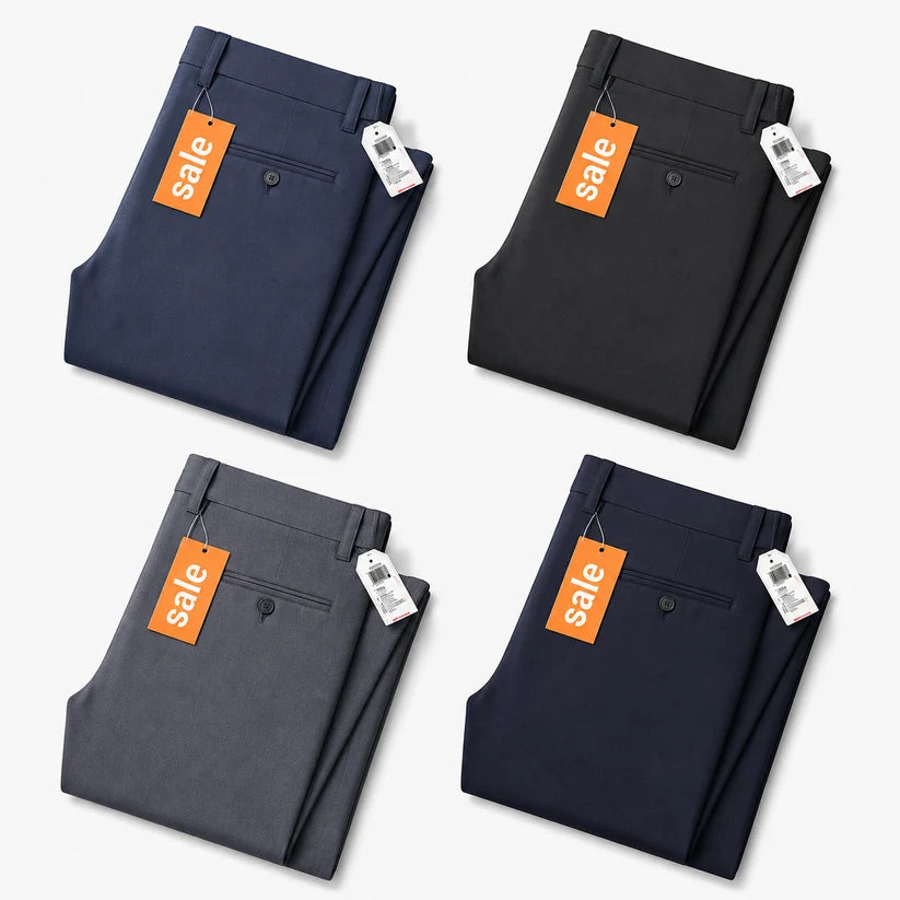 👖🔥Men's All-Day Stretch Dress Pants — No-Iron Comfort for Work, Golf & Everyday Wear