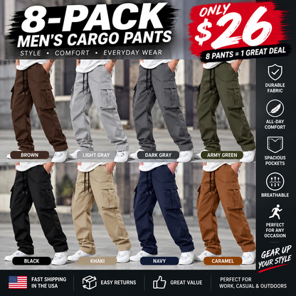 Men's Cargo Pants – Casual Relaxed Fit Multi-Pocket Utility Pants