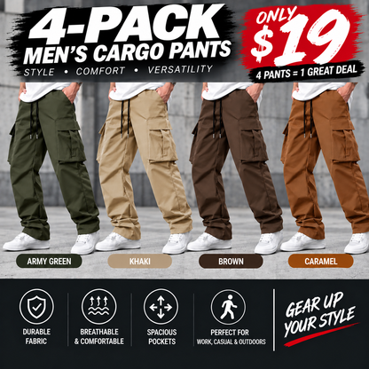 Men's Cargo Pants – Casual Relaxed Fit Multi-Pocket Utility Pants