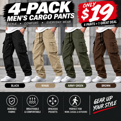 Men's Cargo Pants – Casual Relaxed Fit Multi-Pocket Utility Pants
